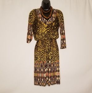 Kelly & Diane Tribal & Animal Print Dress